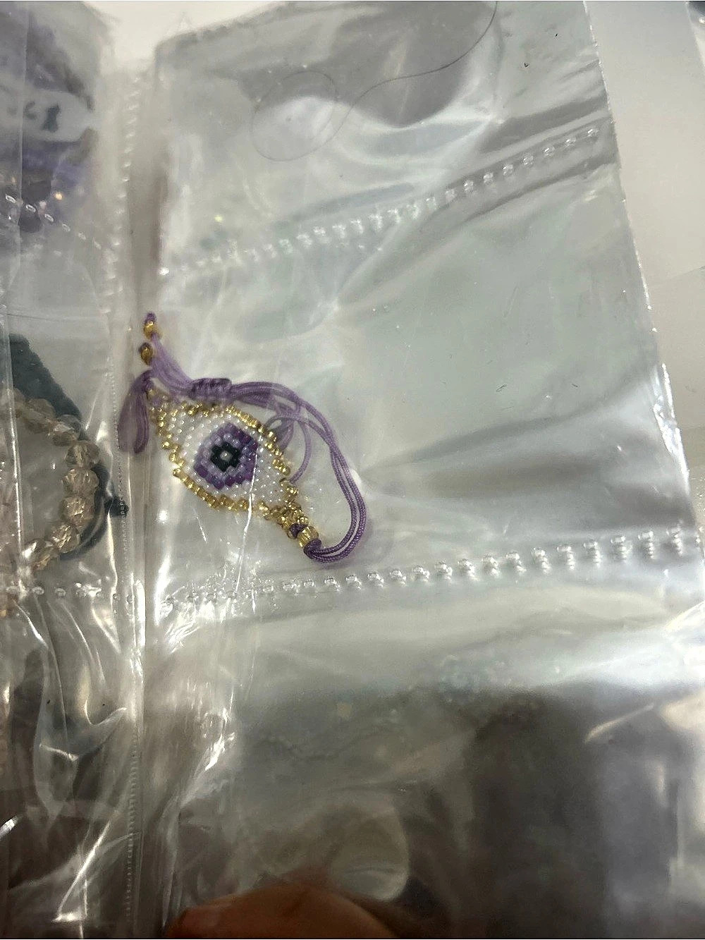 Purple Beaded Pendant Necklace